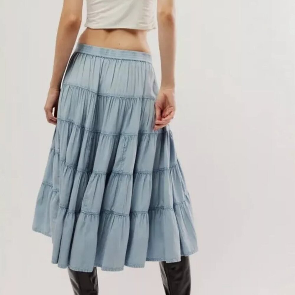 Free People In Full Swing Midi Skirt Sizes XS - Picture 2 of 3